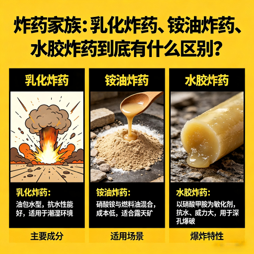 岐山炸药家族：乳化炸药、铵油炸药、水胶炸药到底有什么区别？